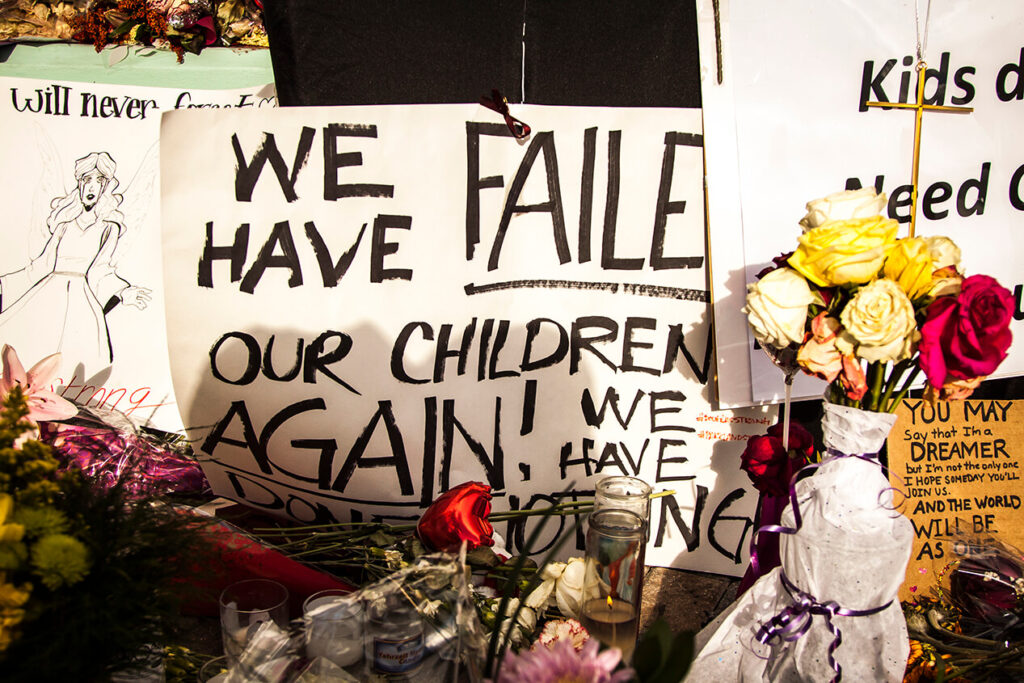 A memorial to students slain in Parkland