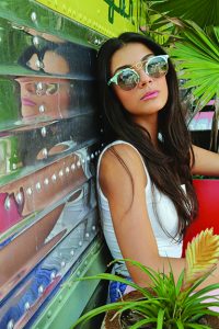 The Eyes Have It Fueled by female empowerment, Ms. Eyecon is a bold, new sunglasses line created by South Florida native Lia Fernandez. The “Cleo” collection features five funky designs, including the “Cleo Gold” made with 24-karat frames and incorporating a unique third-eye design. (In ancient Egypt, Cleopatra often wore a third eye on her forehead as a symbol of power and protection.) mseyecon.com.