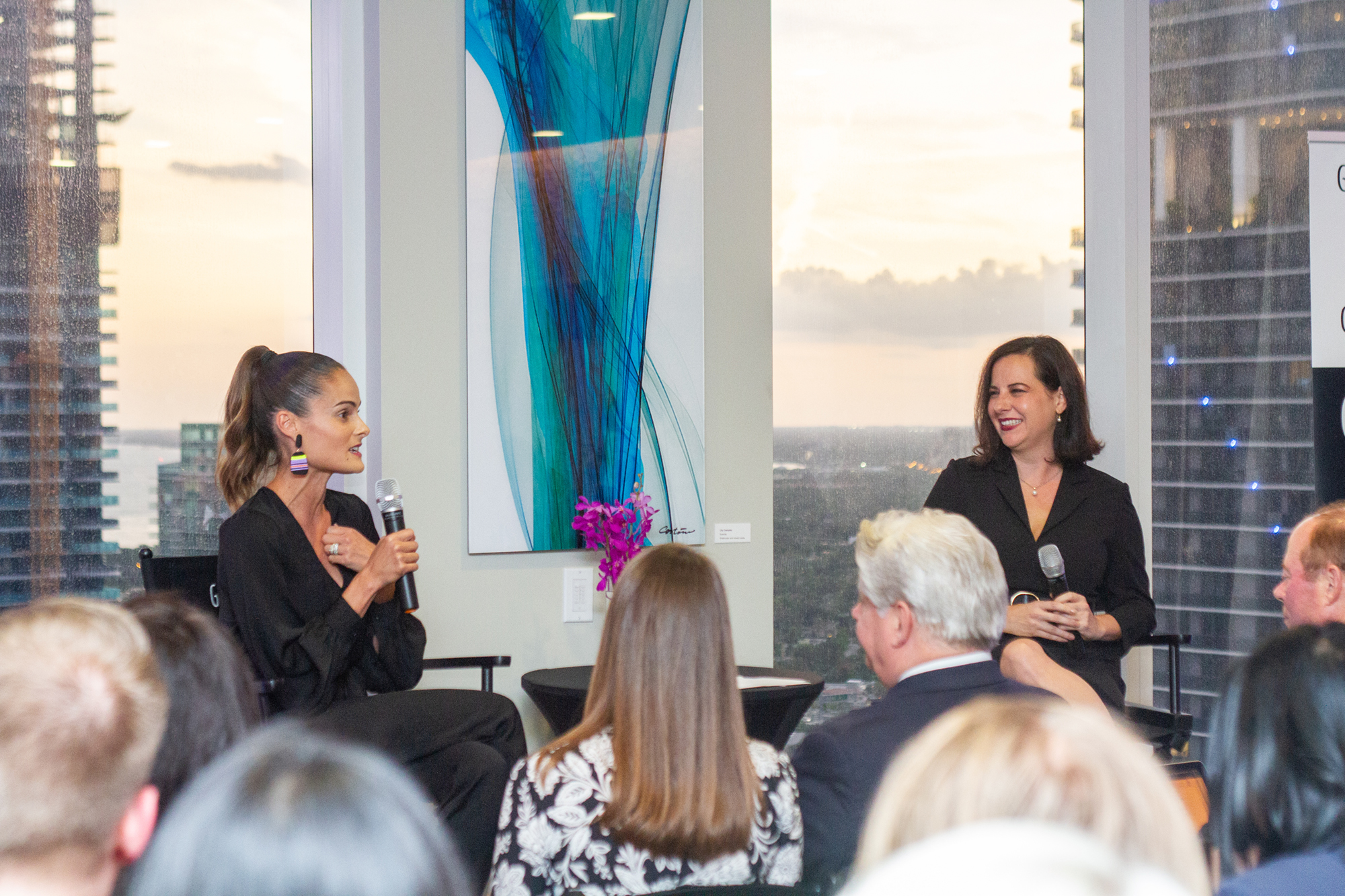 Melissa Medina, president of eMerge Americas, answers a question from SFBW Associate Editor Andrea Richard