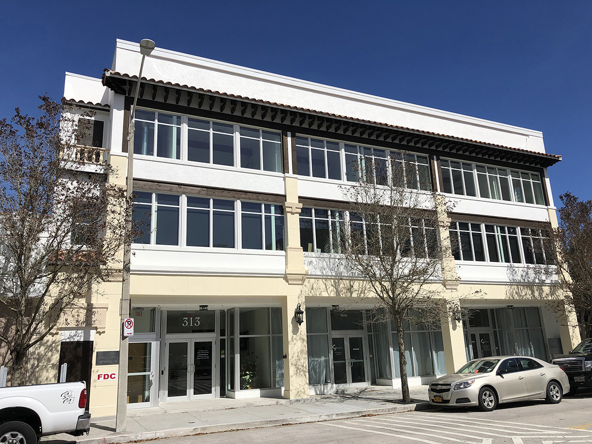 Facelift for Halsey Place Miller Construction Company has completed the exterior restoration of Halsey Place for owner Sunshine Towers. The project removed a Chattahoochee façade that was added to the original stucco exterior decades ago. The 22,348-square-foot, three-story structure was built in 1924 at 313 Datura Street and initially operated as the Hotel Halsey.