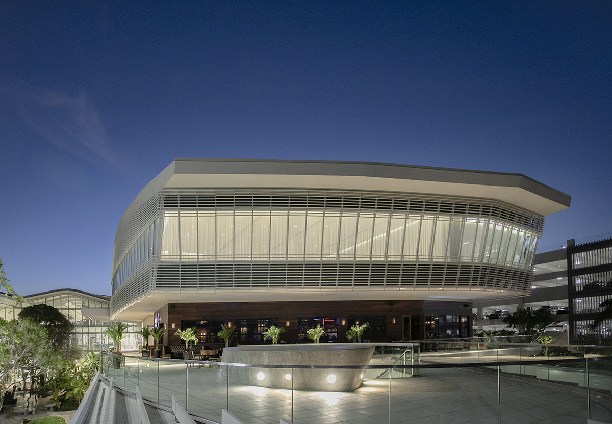 Party place at the mall Event space Level Three has opened atop the new wing at Aventura Mall. The architecture for the 25,000-square-foot space was created by Carlos Zapata. It includes floor-to-ceiling windows and a rooftop terrace with skyline views.