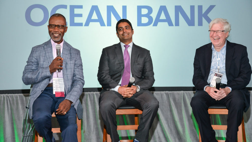 Michael Finney, president and CEO of the Miami-Dade Beacon Council, moderated a discussion about Amazon’s HQ2 with Nitin Motwani, managing principal of Miami Worldcenter, and Jeffrey A. Finkle, president and CEO of the International Economic Development Council (Photos courtesy of Greater Miami Chamber of Commerce)